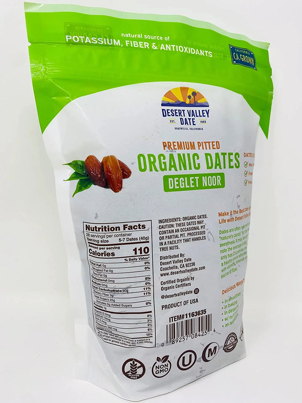 Organic Deglet Noor Pitted Dates Grown in California K61513