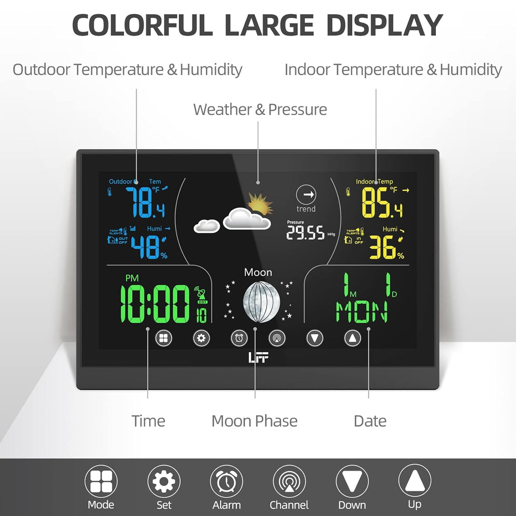 Wireless Weather Station with 2 Sensors, Indoor Outdoor Thermometer R513565