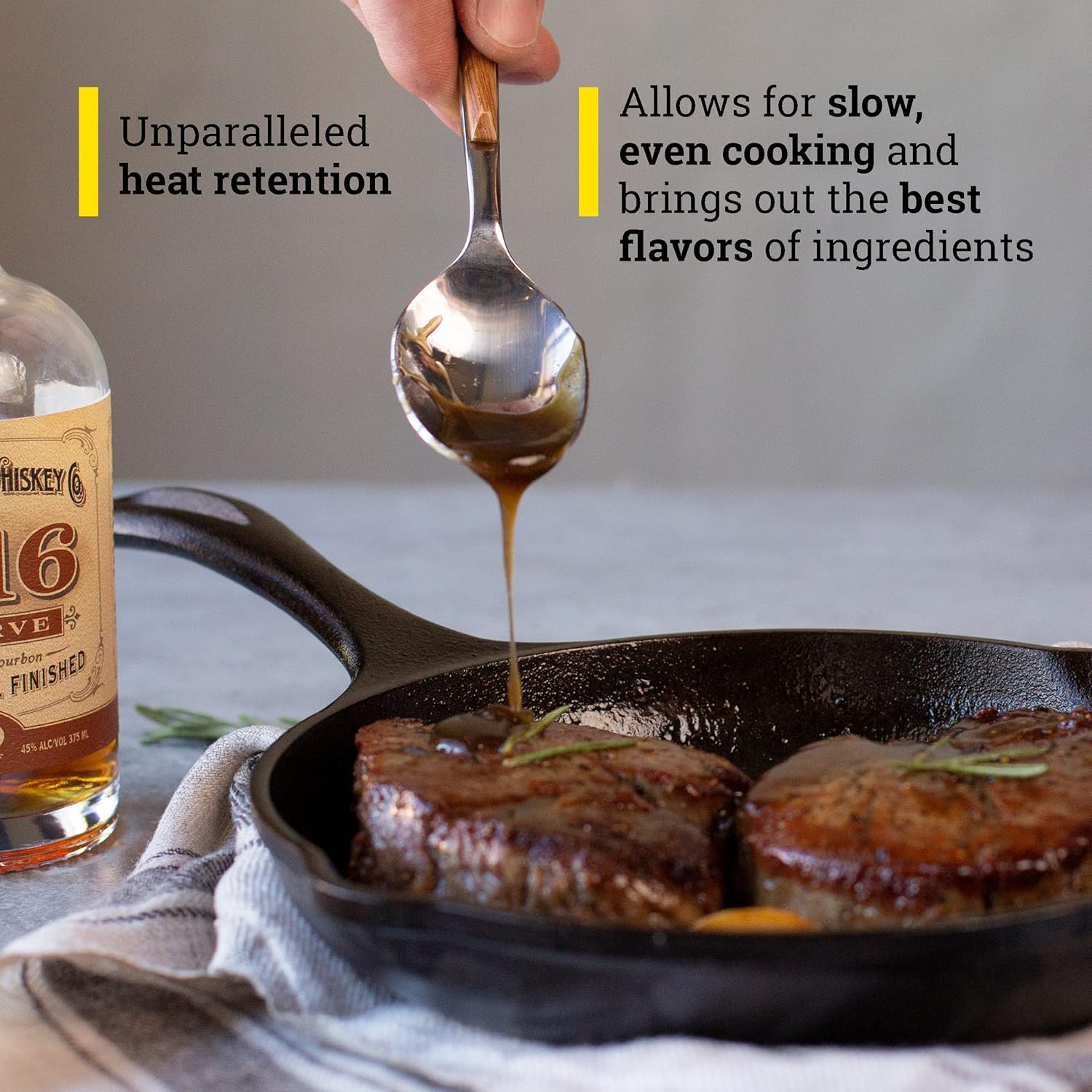 Cast Iron Skillet, Pre-seasoned - 8 in Q978599