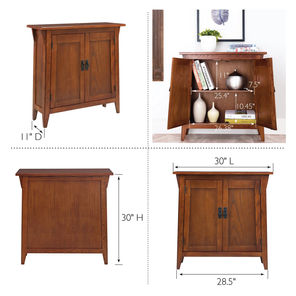 Mission Foyer Cabinet Hall Stand, Solid Wood, Rich Russet Finish Q836359