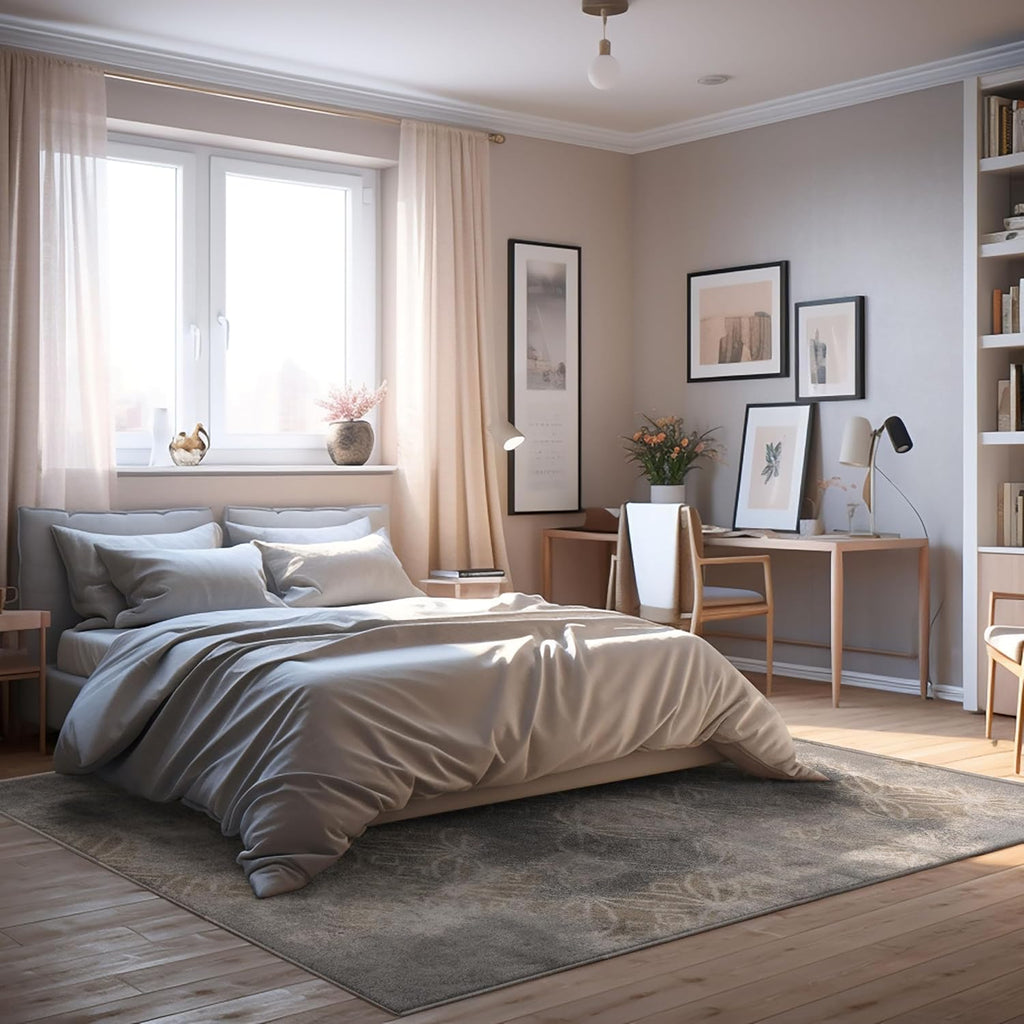 Plush Contemporary Scandinavian Area Rug for Living Room, Bedroom, Dining Room, and Kitchen K478503