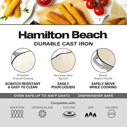 Enameled Cast Iron Fry Pan 10-Inch, Skillet for Stove Top and Oven H5279