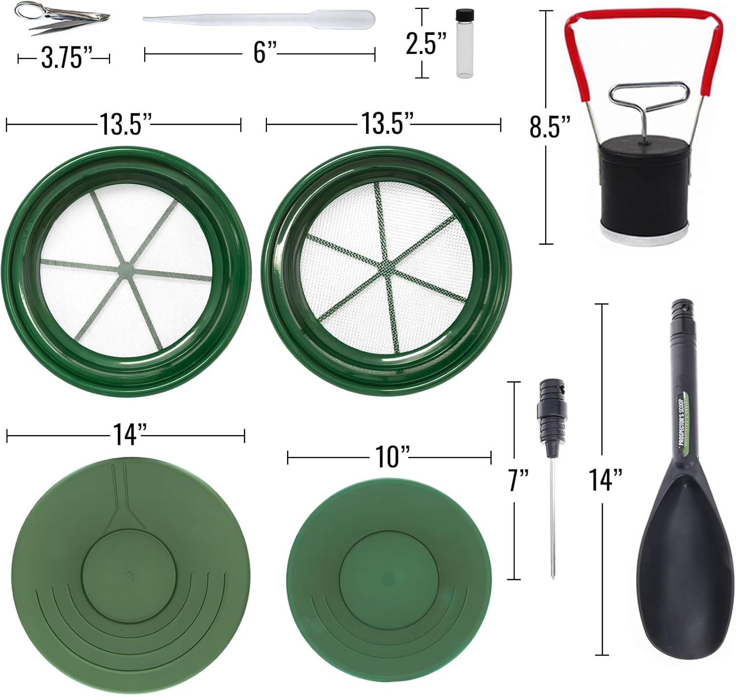 Aluminum Sluice Box for Gold Panning Kit Classifier Set V4832