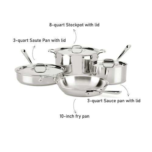 Stainless Steel Cookware Set 10 Piece, Induction Compatible, Oven Safe K732211