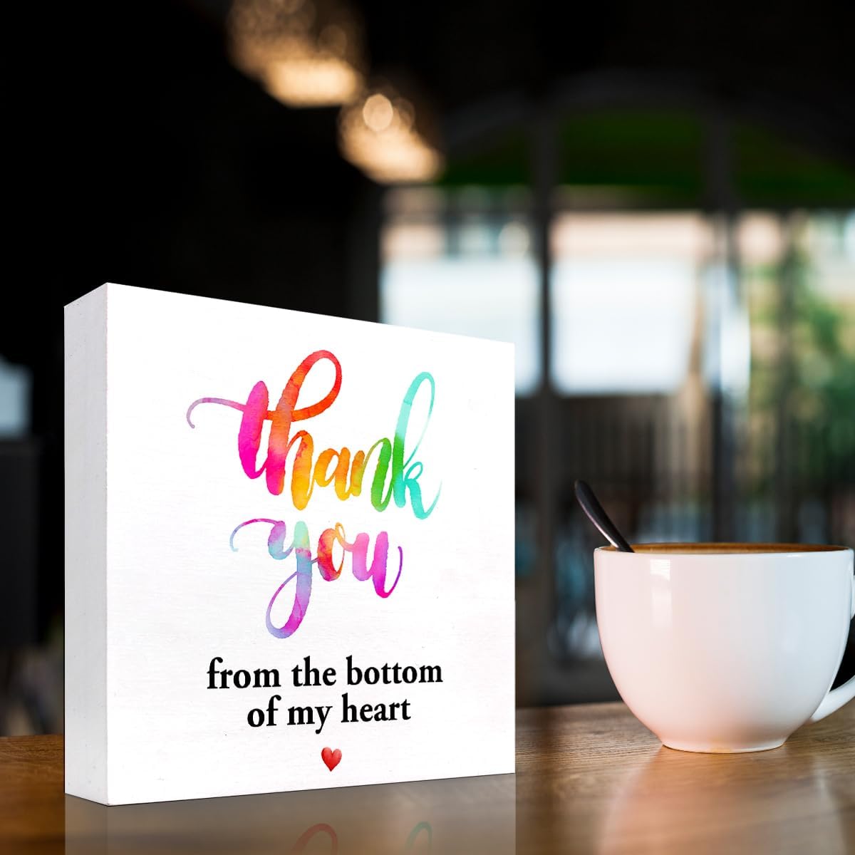 Thank You Wood Box Sign Desk Decor P3338