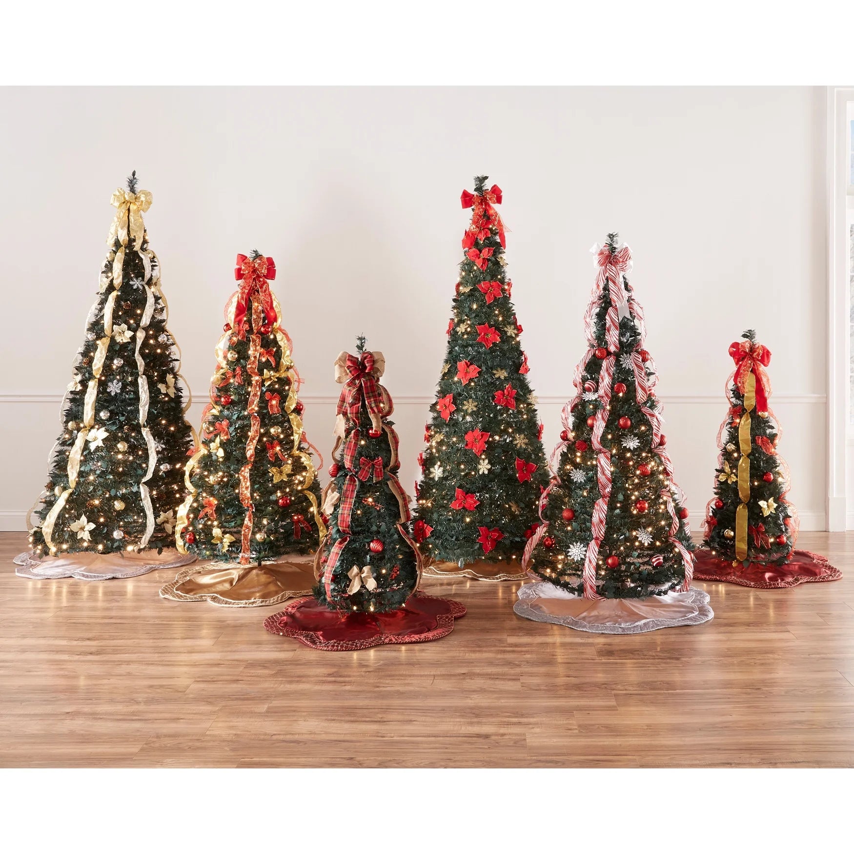 Pre-Lit 6 Foot Pop-Up Christmas Tree, Red White U131