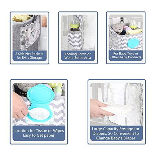 Hanging Diaper Caddy Organizer for Nursery, Crib, Playard or Wall P78885