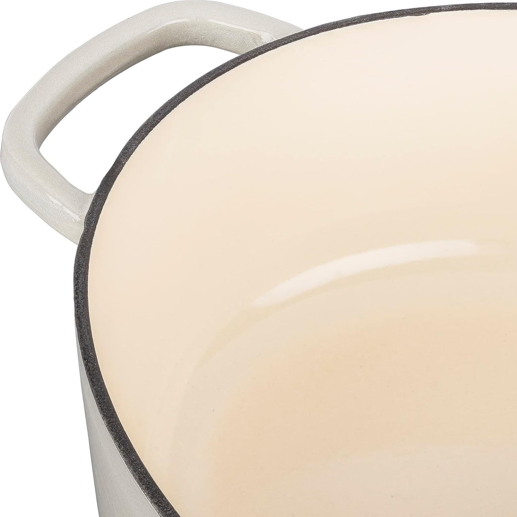 Cast Iron Oval Dutch Oven, 5-qt, Crema White C8753