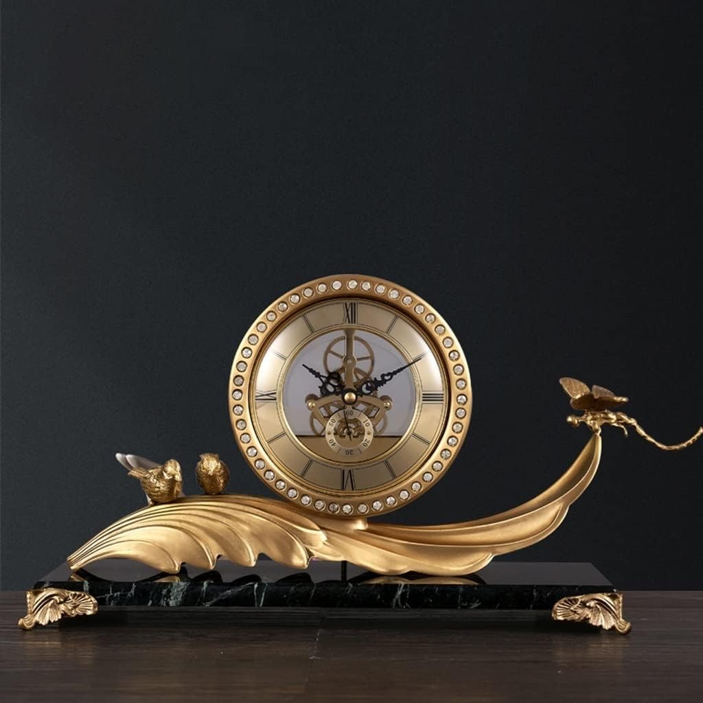 Modern Brass Desk Clock for Living Room Decor C5434