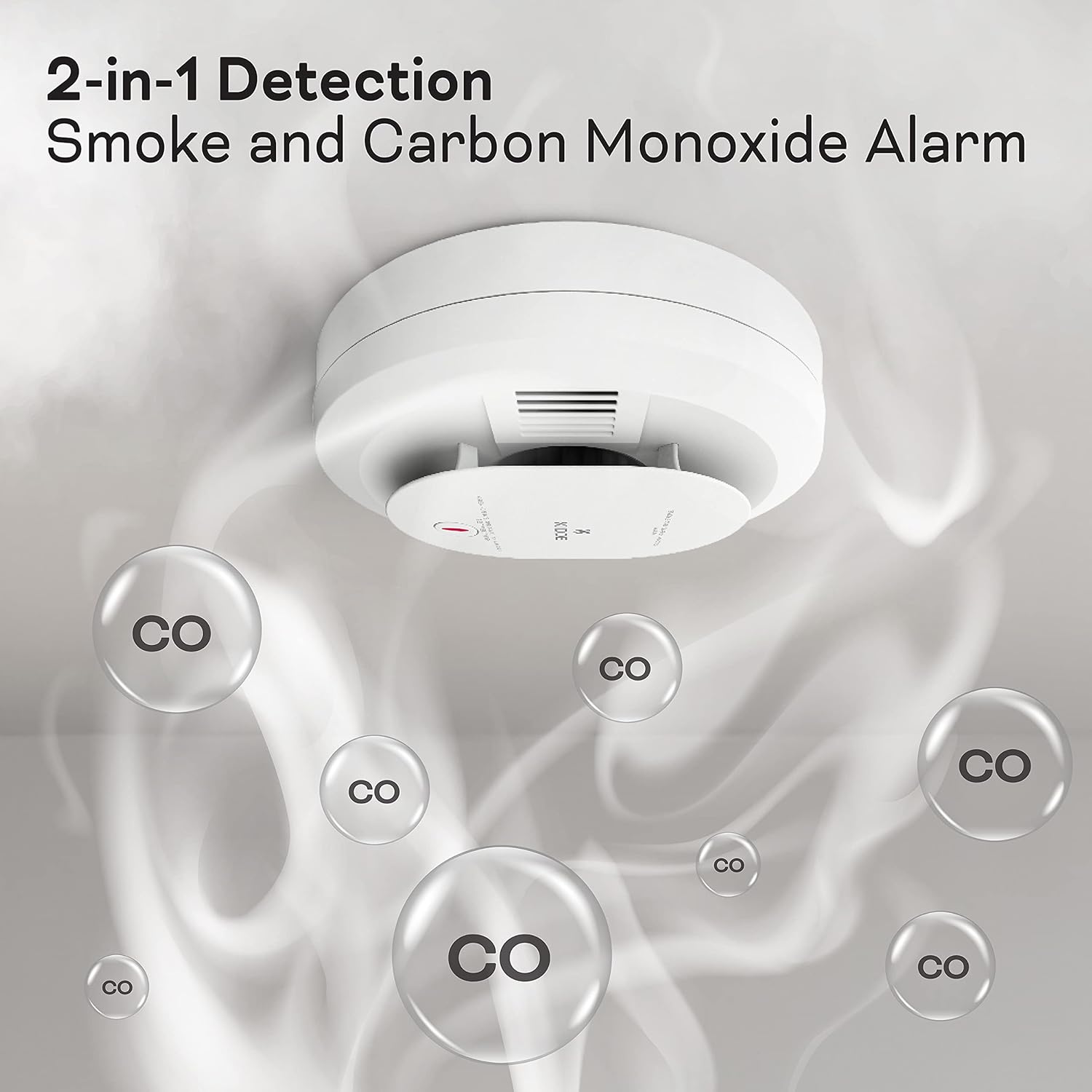 Smoke & Carbon Monoxide Detector, Battery Powered, LED Indicators K835
