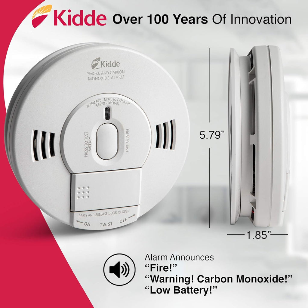 AC Photoelectric Smoke and Carbon Monoxide Detector Alarm, Hardwired with Battery Backup Z778052