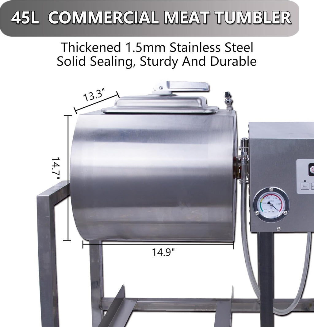Meat Tumbler 90lb Vacuum Curing Machine for Jerky, Sausage & Bacon R16103