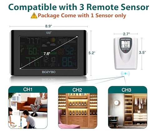 Wireless Indoor Outdoor Thermometer with Atomic Clock and Humidity Monitor S66669