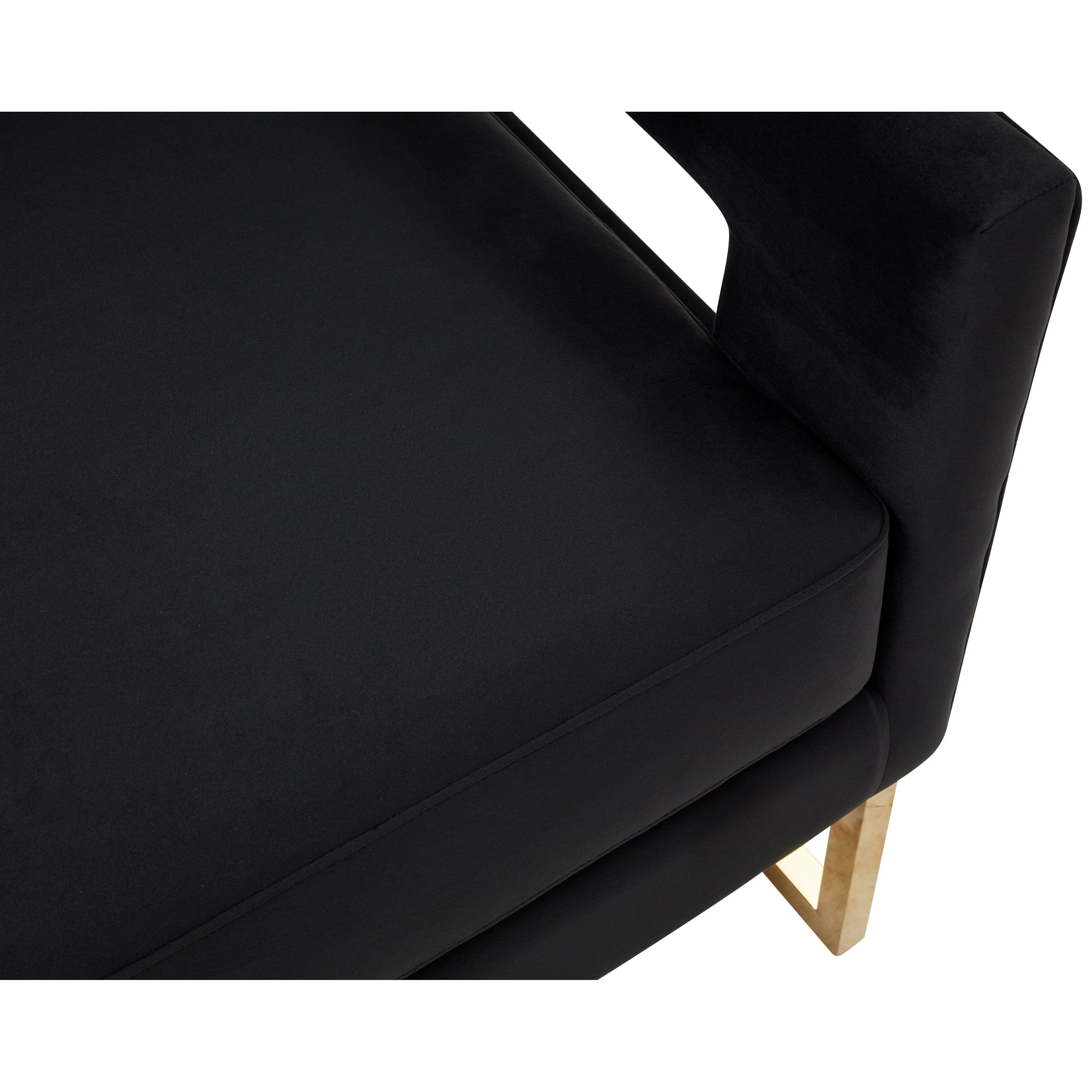 Modern Black Velvet Accent Chair with Gold Trim M228
