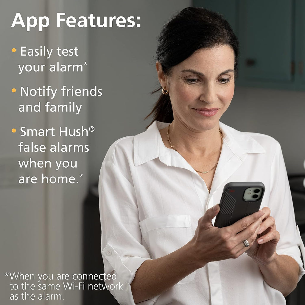 Smart Smoke Detector, WiFi, Hardwired with Battery Backup, 2 Pack T4340
