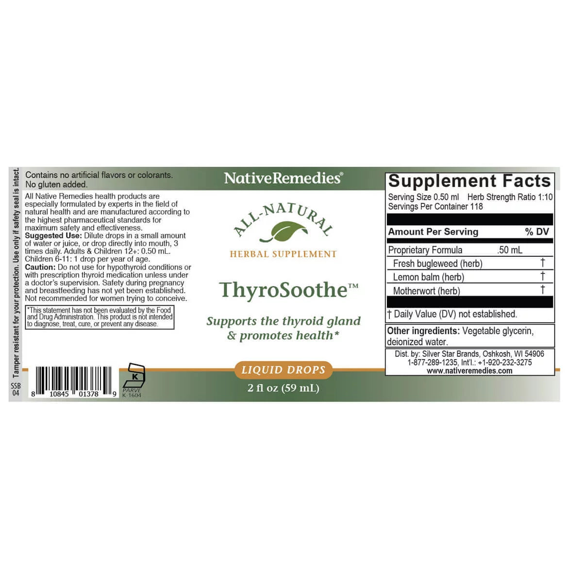 Herbal Supplement for Thyroid Gland Support, 59 mL F4413