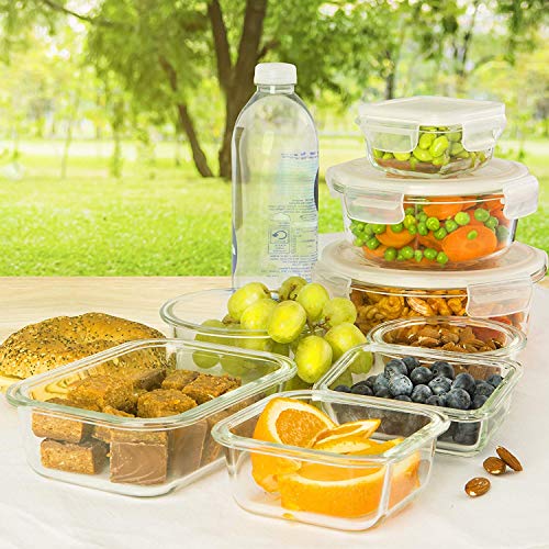 13 Pack Glass Meal Prep Containers with Lids, Multi-Compartment H7288