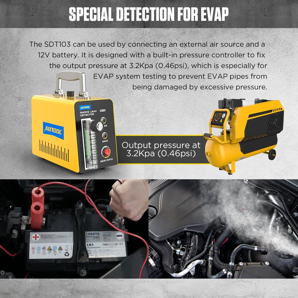 Car EVAP Smoke Machine Leak Tester, Automotive Smoke Leak Detector, DC12V D150