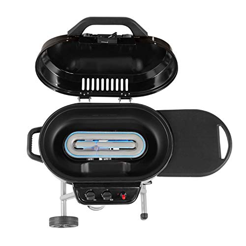 Portable Stand-Up Propane Grill with Push-Button Starter, Folding Legs & Wheels K8833