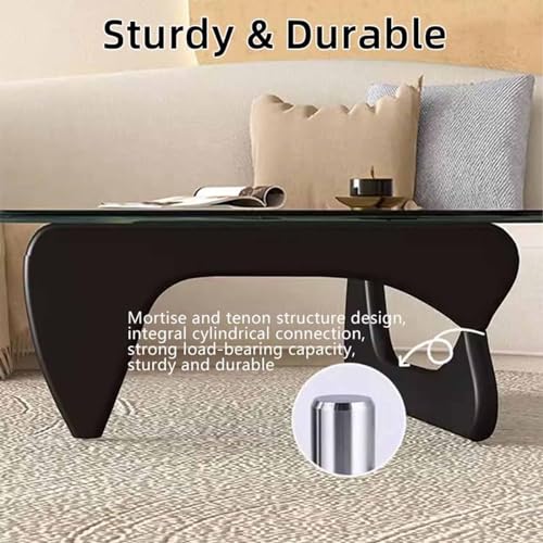 Glass Coffee Table, Triangle Design with Solid Wood Base X152446