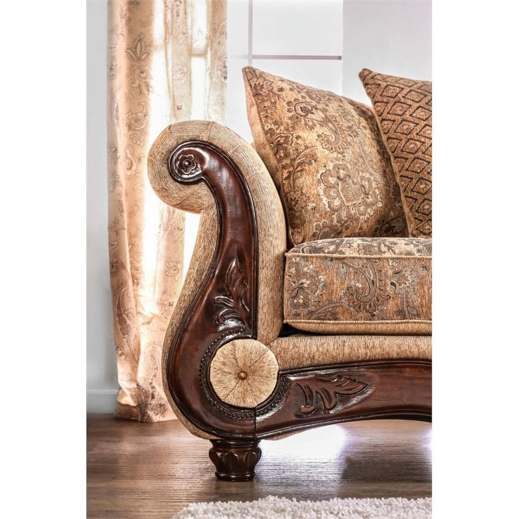 Chenille Sofa in Gold and Bronze Z430
