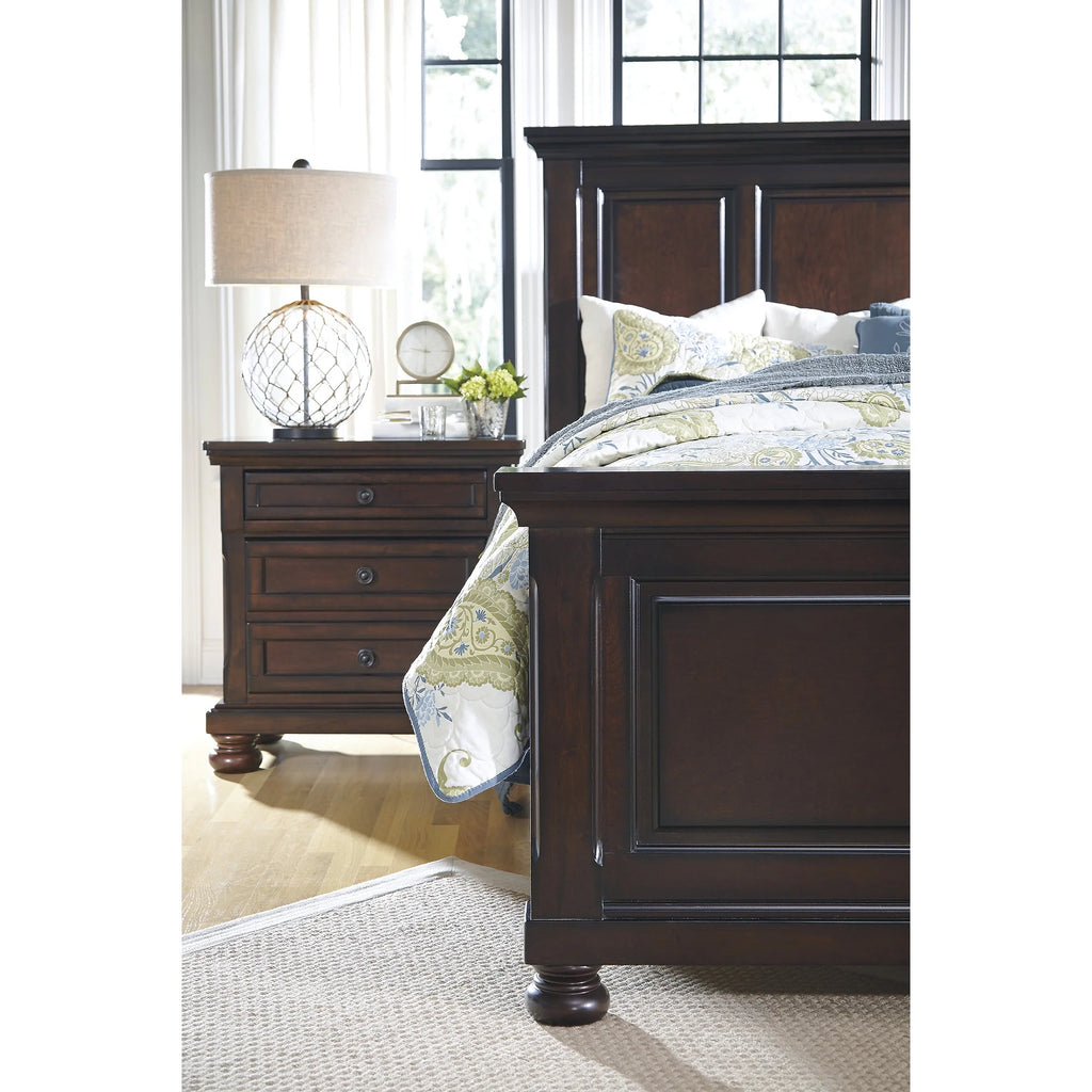 2 Drawer Nightstand with Dovetail Construction, Dark Brown F738959